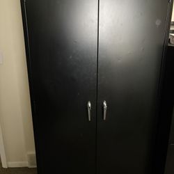 2 Black Office Storage Cabinets 