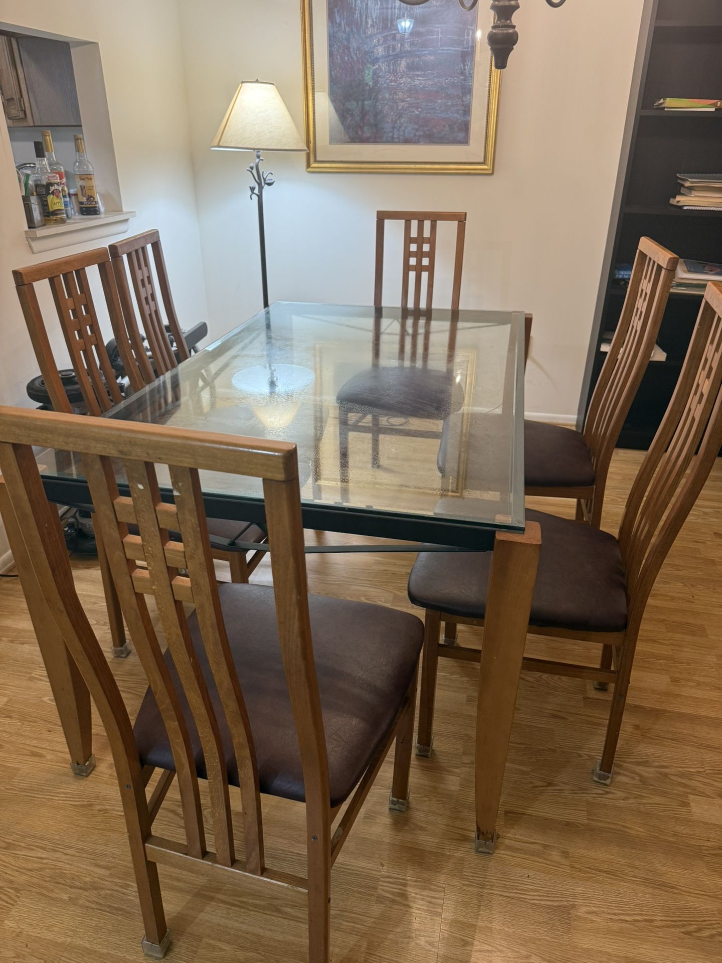 Contemporary Glass And Wood Dining/kitchen Set