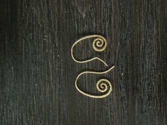 Gold Spiral Hook Earrings
