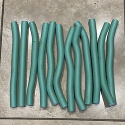 12 Heatless Hair Curlers Rollers Flexi Rods Flexible Curling Rods