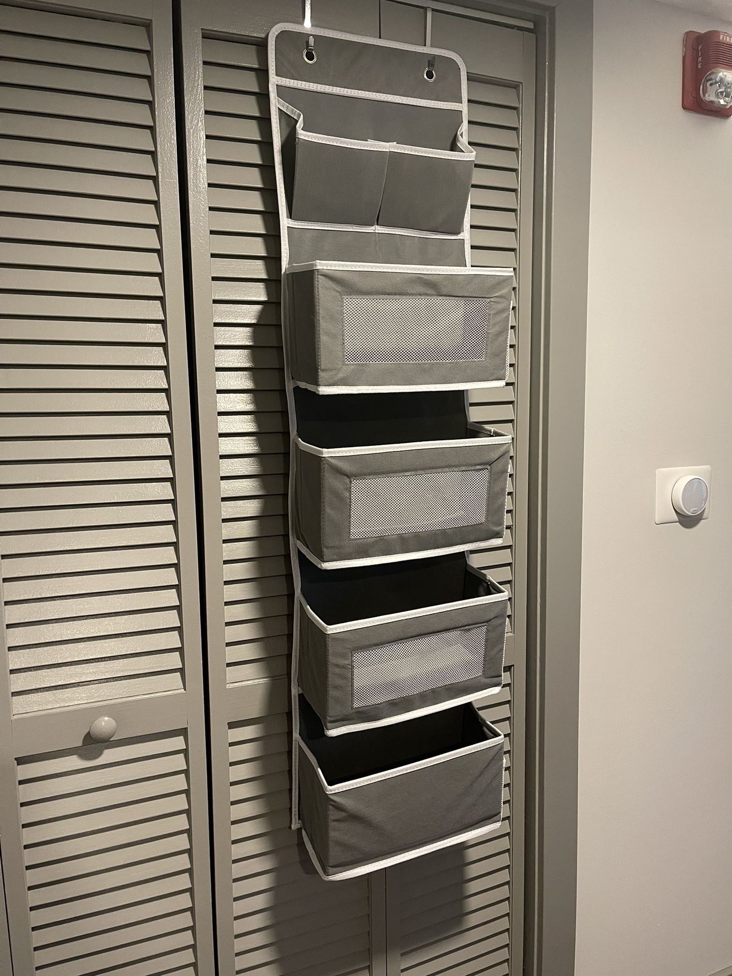 Hanging Closet Laundry Organizer - Storage Mesh Pockets - Clean, Barely Used