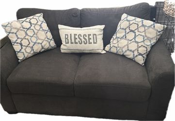 Charcoal Fabric Love Seat