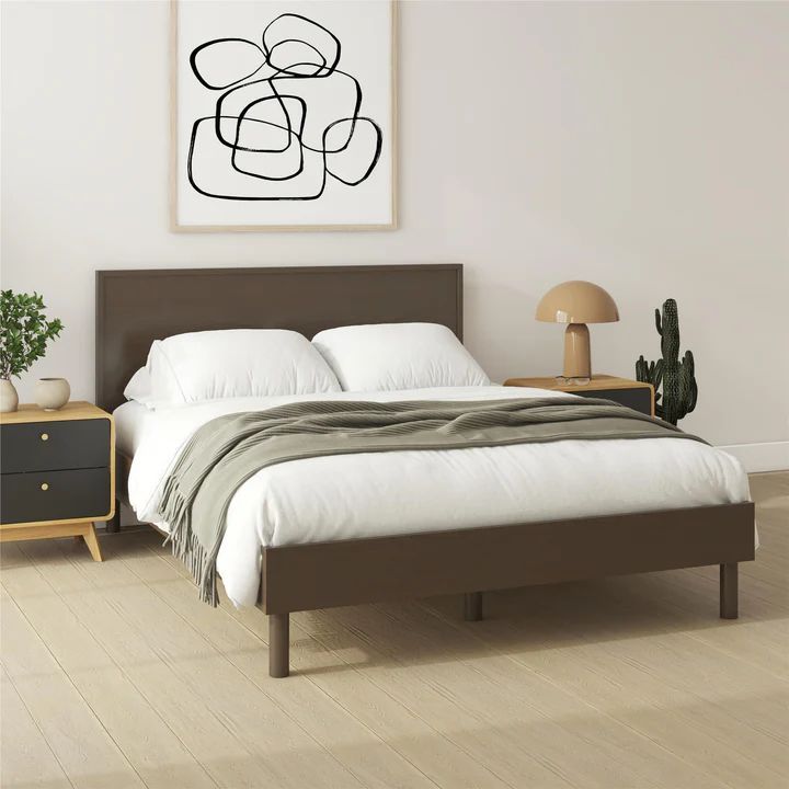 Cologne Tool-Less Wood Headboard, Walnut