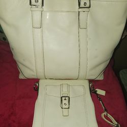 Lot Of 2 White COACH BAGS