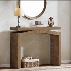 Tribesigns 40" Farmhouse Console Table, Narrow Entryway Sofa Table with Hollow Design