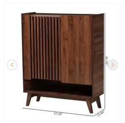 Baxton Walnut Brown Shoe Storage Cabinet