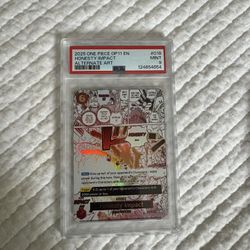 2025 ONE PIECE OP11-018 HONESTY IMPACT ALTERNATE ART EVENT KOBY ENGLSIH PSA 9
