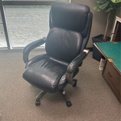 Black Leather Swivel Office Chair