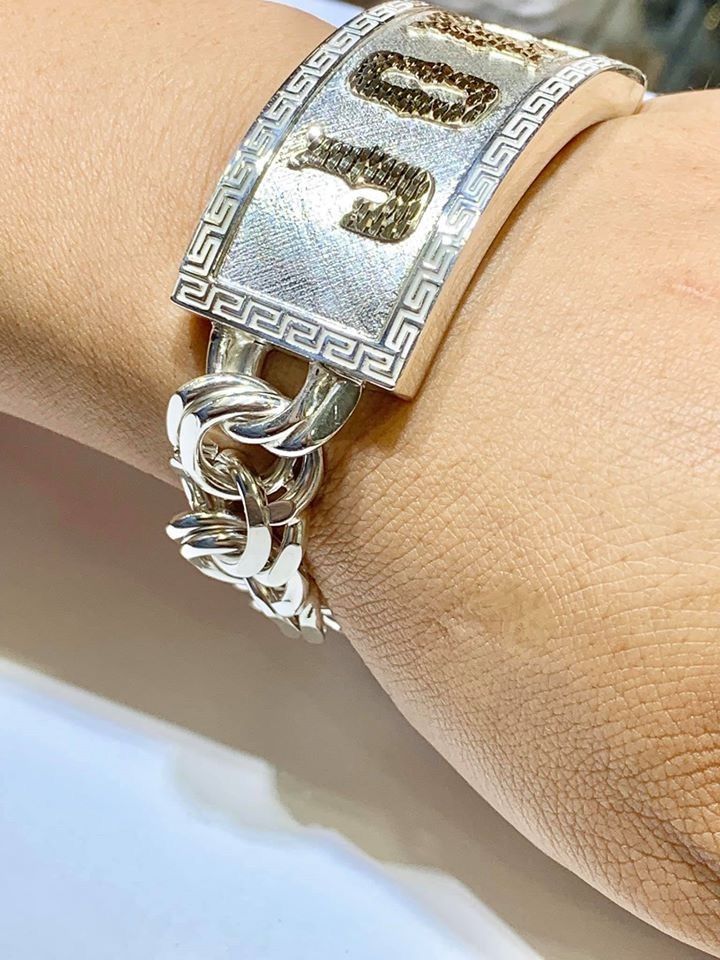 Chino link cheap bracelet silver