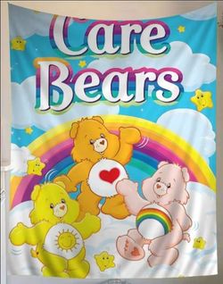Care Bears Kids Cute Cartoon Classic Character Rainbow Wall Tapestry 20"× 28"