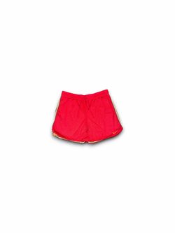 Nike Classic Red With Gold Trim Mesh Athletic Gold Swoosh Shorts Medium Y2K
