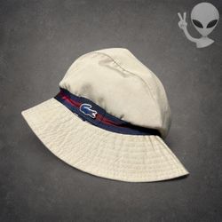 Vintage Izod Lacoste For Her Khaki Striped Bucket Hat One Size