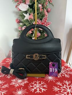 VALENTINO ORLANDI BLACK HALF QUILTED HANDBAG