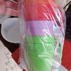 Eight Plastic New Cups 