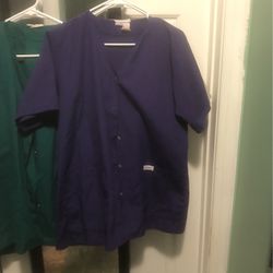 Snap Front Large Scrub Tops