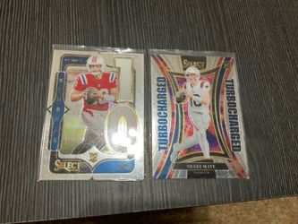 2 Select 2024 Drake Maye rookie insert Football Cards New England Patriots Superstar Qb