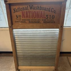 Vintage National Washboard Co No. 510 Glass Washboard – Chicago USA – Rare
