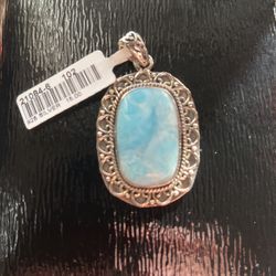 Sterling Silver Larimar Pendant