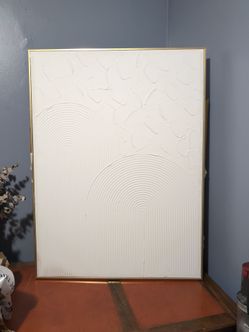White Textured Abstract Canvas Wall Art