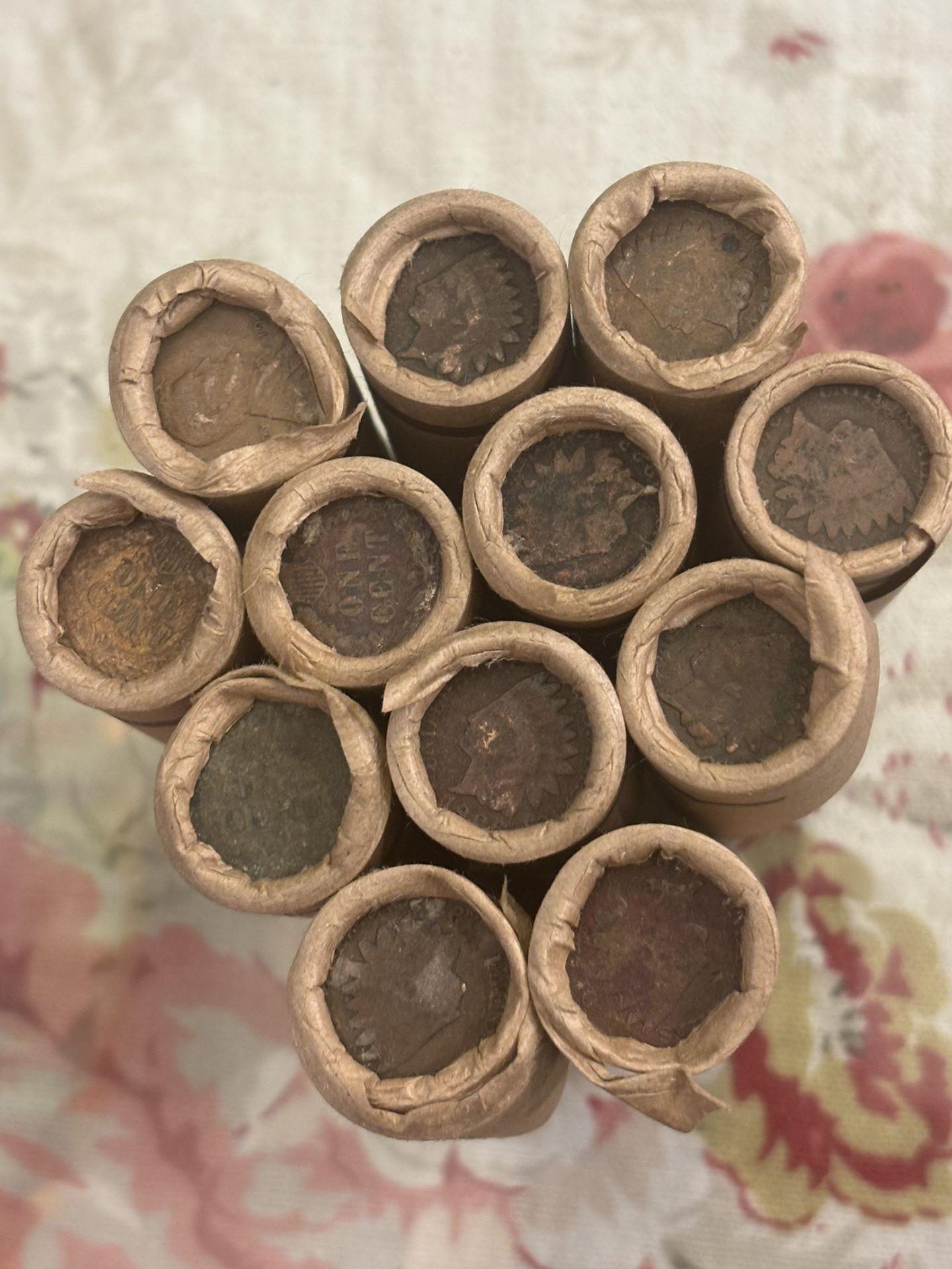 Very Old Window, Original Bank Wrapper Wheats With Indian Heads