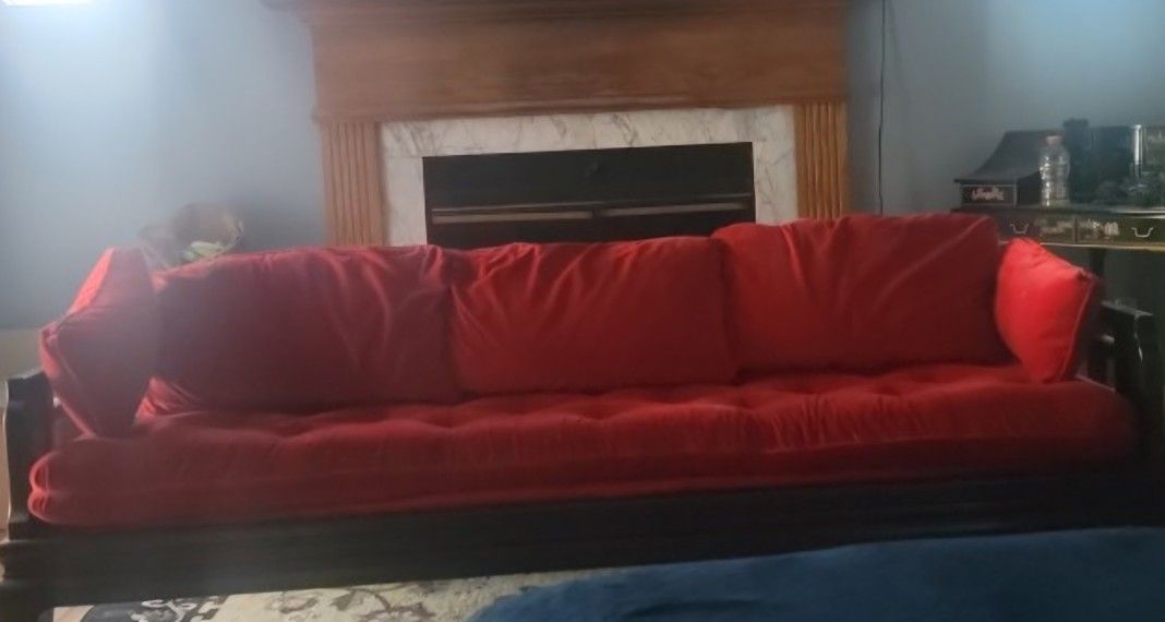Red Velvet Couch