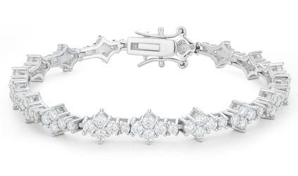 VVS1 D Moissanite Cluster Bracelet Wrist Size 7 Inches