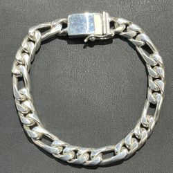 Sterling Silver Figaro Link Bracelet