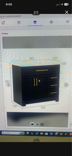 Bathroom  cabinet with by top 36”