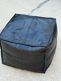 Cb2 leather ottoman