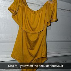 Yellow Bodysuit Off The Shoulder
