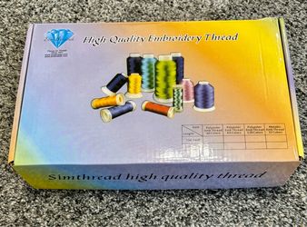 NEW Simthread 40 Colors Polyester Embroidery Machine Thread Kit with two additional spools.