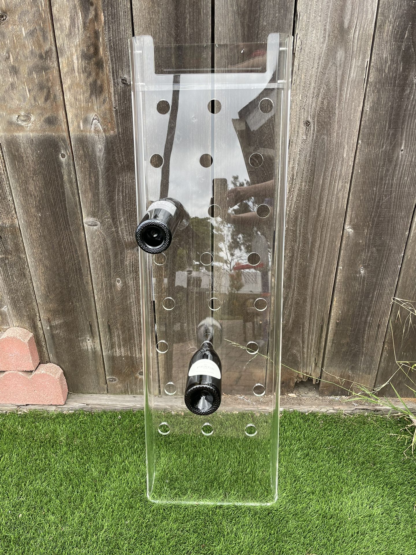 CB2 Leaning Acrylic Wine Rack - 24 Bottle