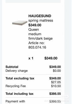 IKEA queen mattress