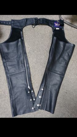 Leather biker chaps/ pants size XXS