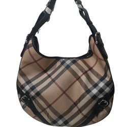 BURBERRY High Quality Shoulder Bag Tan SuperNova Check Large Larkin Hobo

Condition: Good- mark  small bubble on the back ,light stain on inside
Hardw