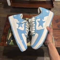 A Bathing Ape Bape Sta Patent Leather'Sax' Blue White