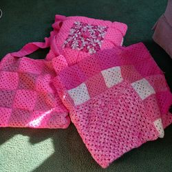 Hand made Blanket  Pillow Handbag Nice For A Young Girls Room