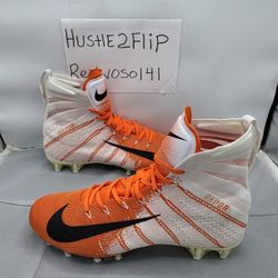 Nike Vapor Untouchable 3 Elite Football Cleats White Orange AO3006-118 Size 12