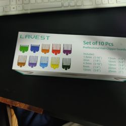 10 Professional Hair Clipper Guards Cutting Guides Compatible with Most Wahl Clippers with Organizer, Color Coded Clipper Combs Replacement - 1/16" to