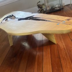 Live Edge Coffee Table – Handmade Osage Orange with Epoxy Inlay