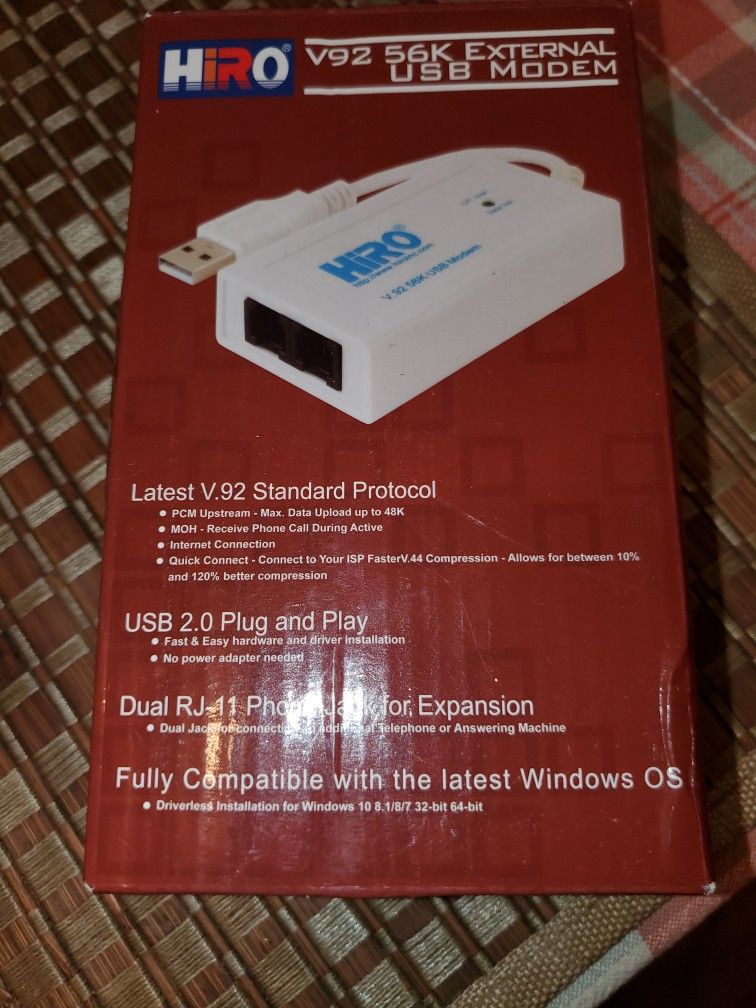 V92 56k External USB MODEN