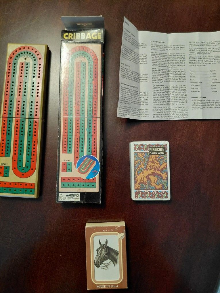 Vintage Card Games, New Cards Still In Plastic Wrap. PINOCHLE!