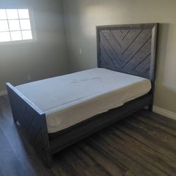 Full Size Bed.   Frame.  Mattress And Boxspring 