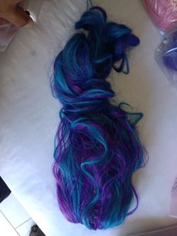 Blue and Purple Ombre Wavy Costume Wig