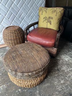 3 piece Pier1 chair ottoman table set