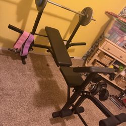 Work Out Bench And Weights 