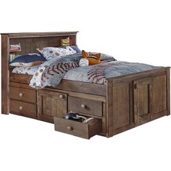 Full Size Captains Bed With Drawers and Under Bed Storage 