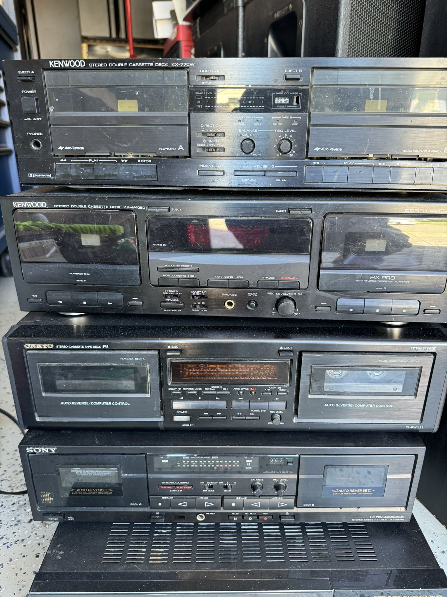Vintage Cassette Decks. Sony, Onkyo, Kenwood