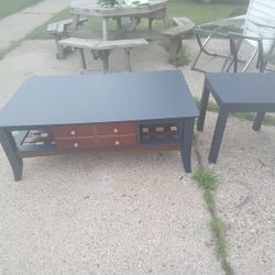 Beautiful Refinished Coffee Table And End Table Set