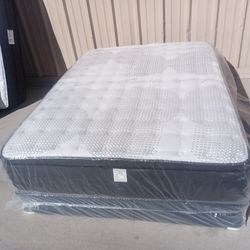 New queen pillowtop mattress and box spring